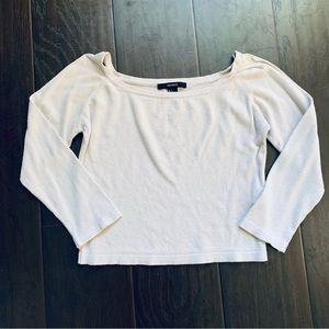 🌟 Forever 21 Cream Soft Long-Sleeve Dressy Sweater Crop Top | Size: L